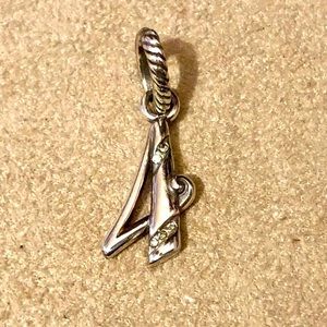 🆕 Brighton Number Four #4 silver charm with crystals Retired style NWOT